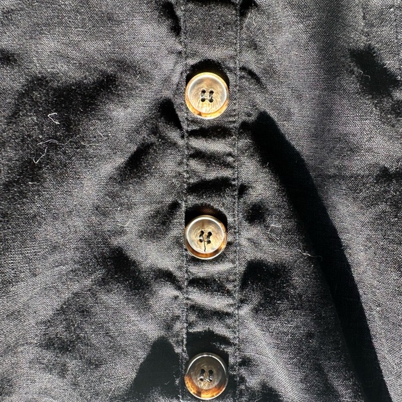 Reformation Thelma Black Button-Front linen Midi Dress - Picture 2 of 8